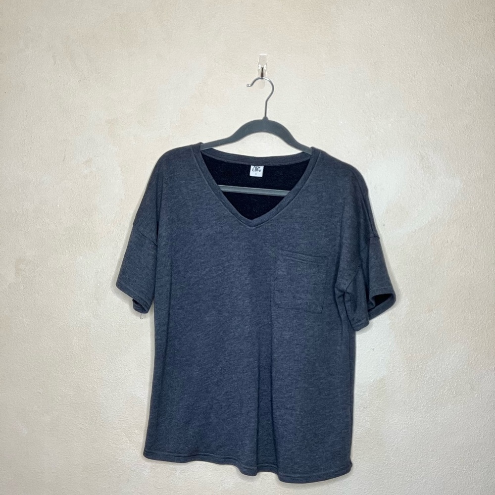 Womens Gray V-Neck T-Shirt